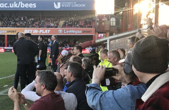 Serbian Tabloid Newspaper Article on Brentford: BLIC at Brentford Stadium. English football – Song, Song and “Meat in the Meat”