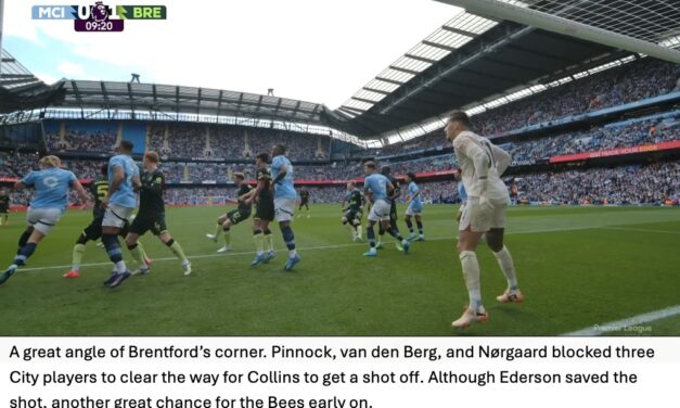 Bees Breakdown’s Tactical Breakdown – Manchester City 2 Brentford 1