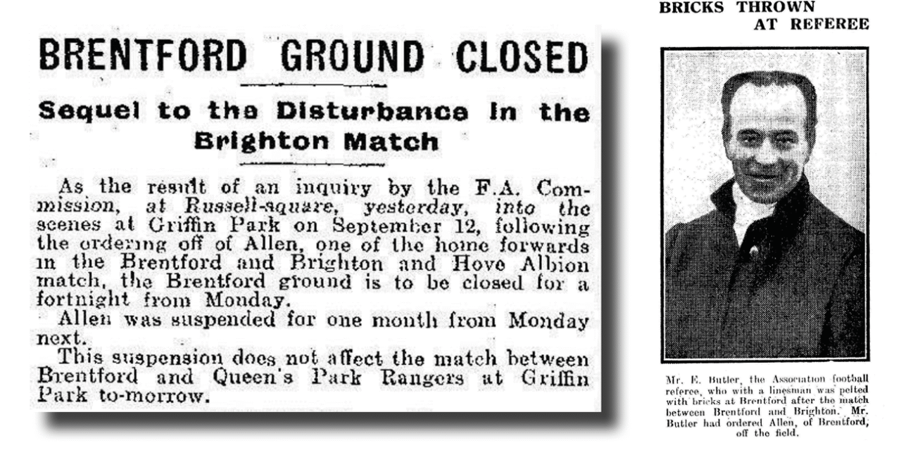 Brentford Forced To Shut Gates Following Scenes One Hundred Years Ago This Weekend