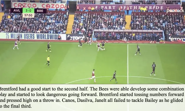 Aston Villa 4 Brentford 0 – Bees Breakdown’s Tactical Breakdown