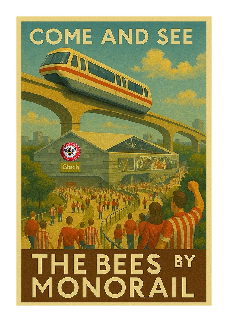 Brentford By Monorail Poster (A2) (Copy)